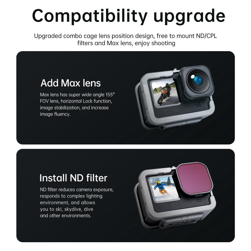 Vertical Shooting Set For Gopro Hero11 Hero10 And Hero9 With Aluminium Alloy Frame