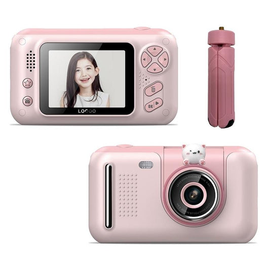 Reversible Hd Children's Camera With Bracket 2.4 Inch Pink