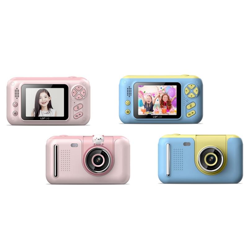 Children Reversible Digital Camera With High Definition Photo And Video Yellow Blue