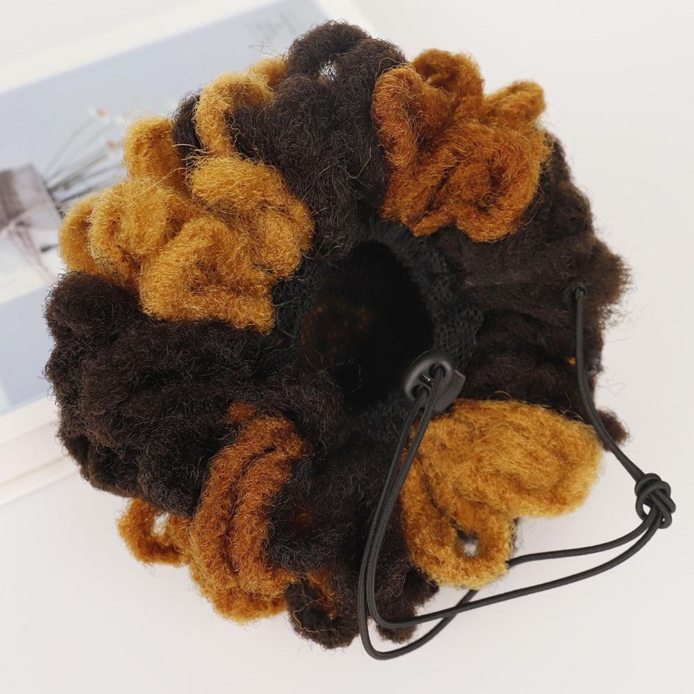 Shaggy Drawstring Dreadlock Bun Natural Look