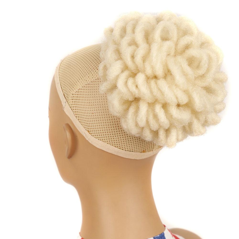 Shaggy Drawstring Dreadlock Hair Bun In 613 Colour With Chemical Fiber Silk
