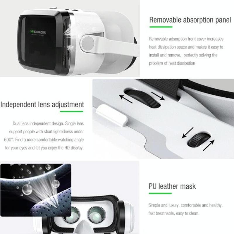 Wireless 3D Virtual Reality Headset With Bluetooth For Smartphones