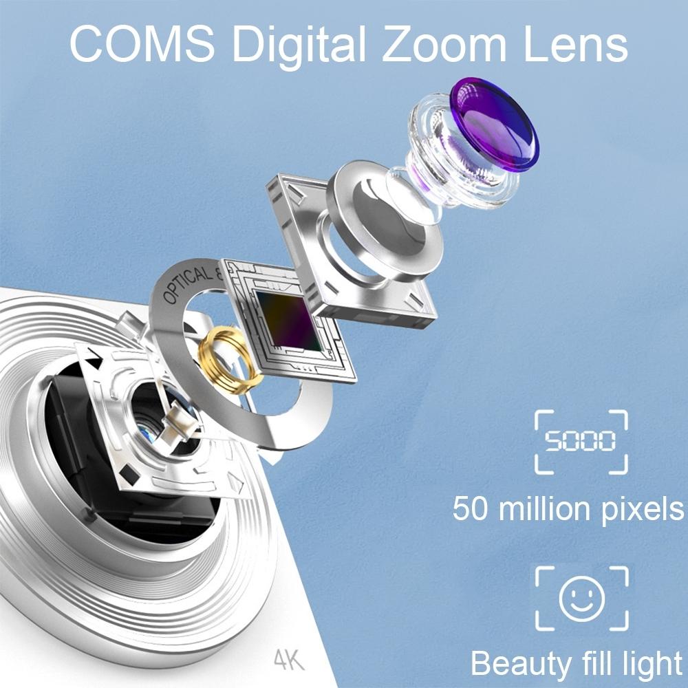 4K Eight Times Optical Zoom Telescopic Lens Digital Camera Pink Two Point Inch