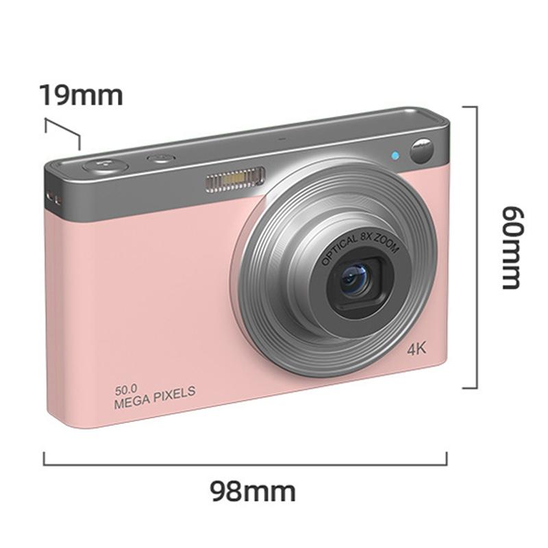 4K 8X Optical Zoom Telescopic Lens Digital Camera With Card Reader & 32G Pink