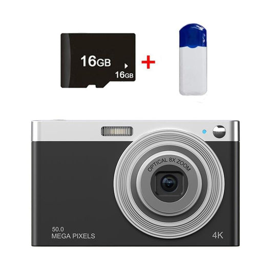 4K 8X Optical Zoom Telescopic Lens Digital Camera With Card Reader & 16G Black