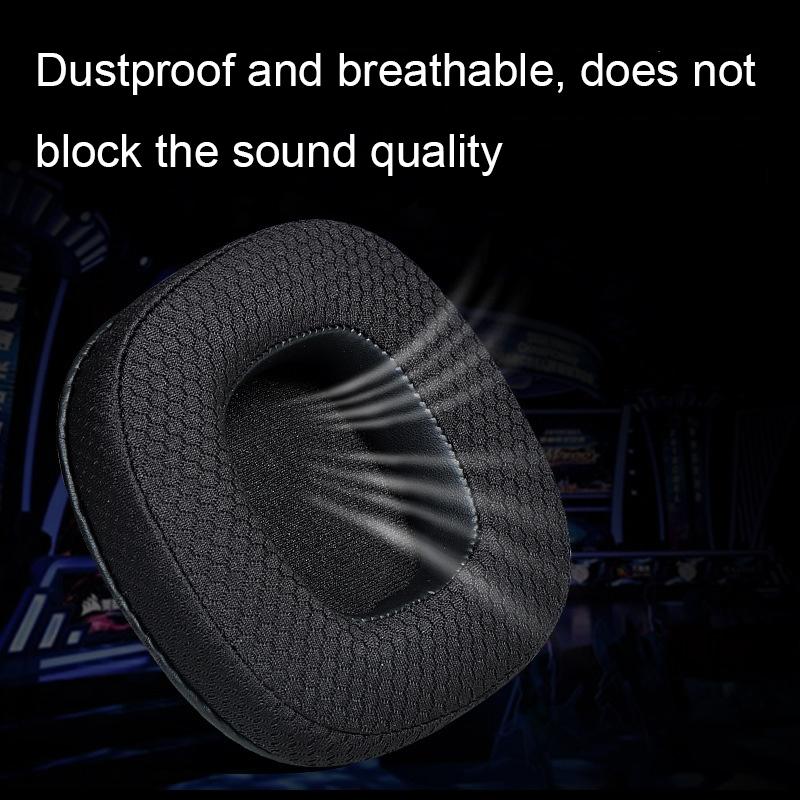 Breathable Sponge Headphone Covers Black Leather 1 Pair