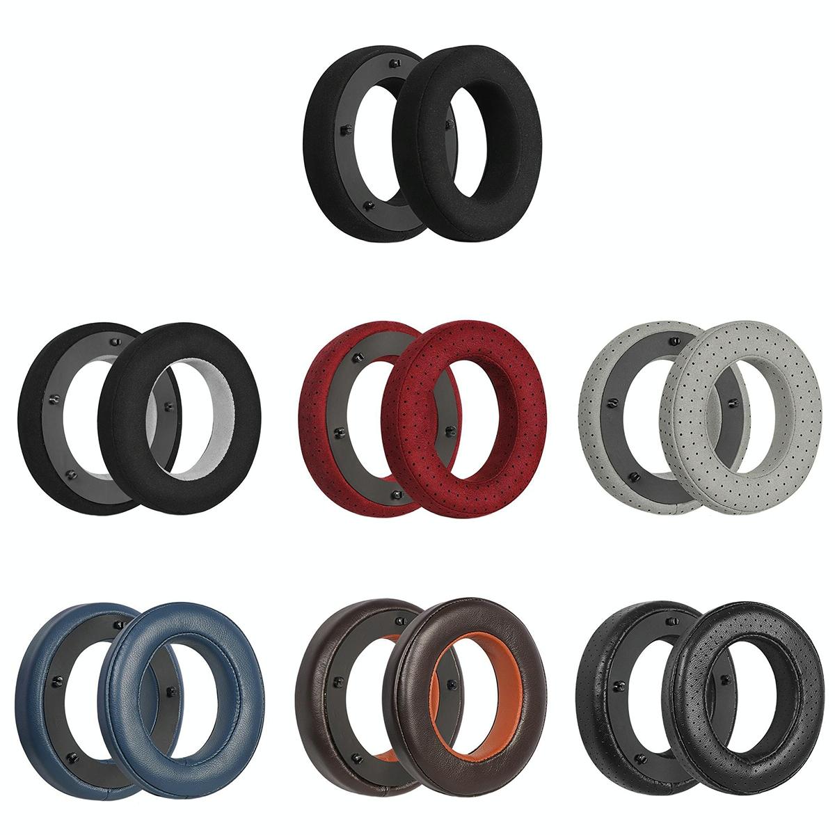 Breathable Leather Headset Cover For Focal Clear Mg Pro Black Fibre Two Pack