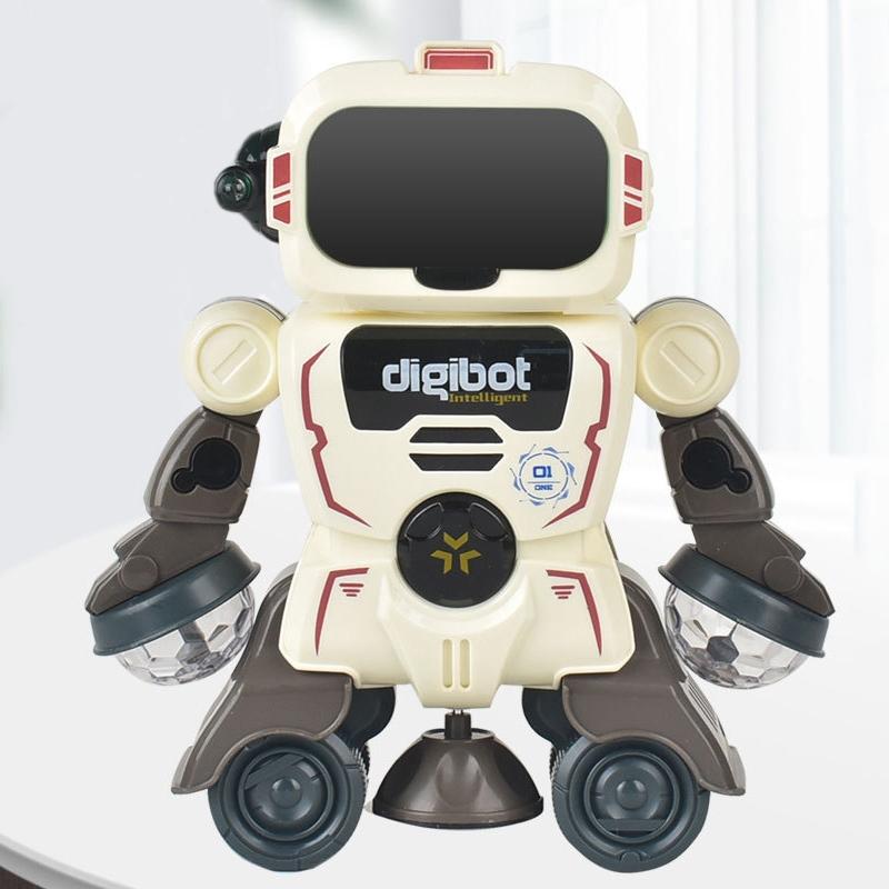 Smart Sound And Light Mechanical Robot Toy In Grey For Children