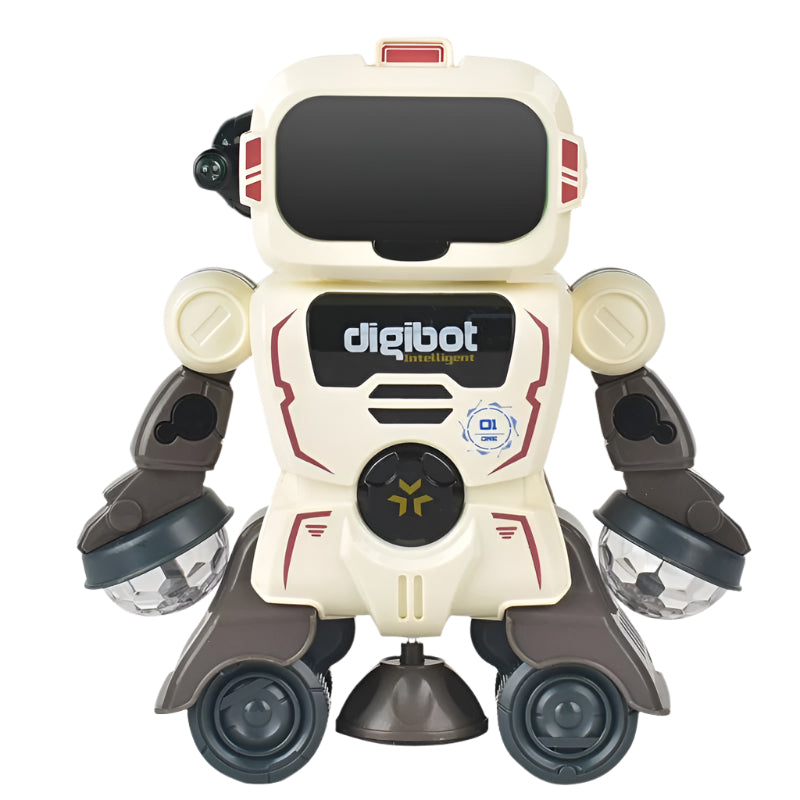 Smart Sound And Light Mechanical Robot Toy In Grey For Children