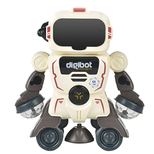 Smart Sound And Light Mechanical Robot Toy In Grey For Children