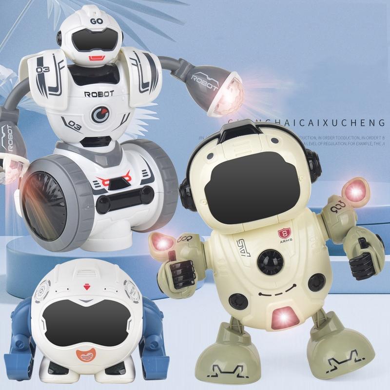 Smart Sound And Light Mechanical Robot Toy In Green For Children