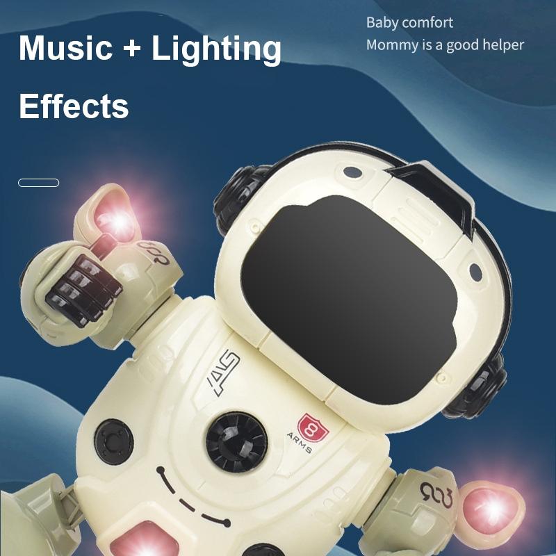Smart Sound And Light Mechanical Robot Toy In Green For Children