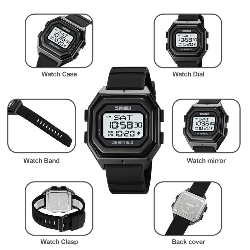 Veile Studios Multi Functional Outdoor Men's Watch With Electronic Timing And Steel Band