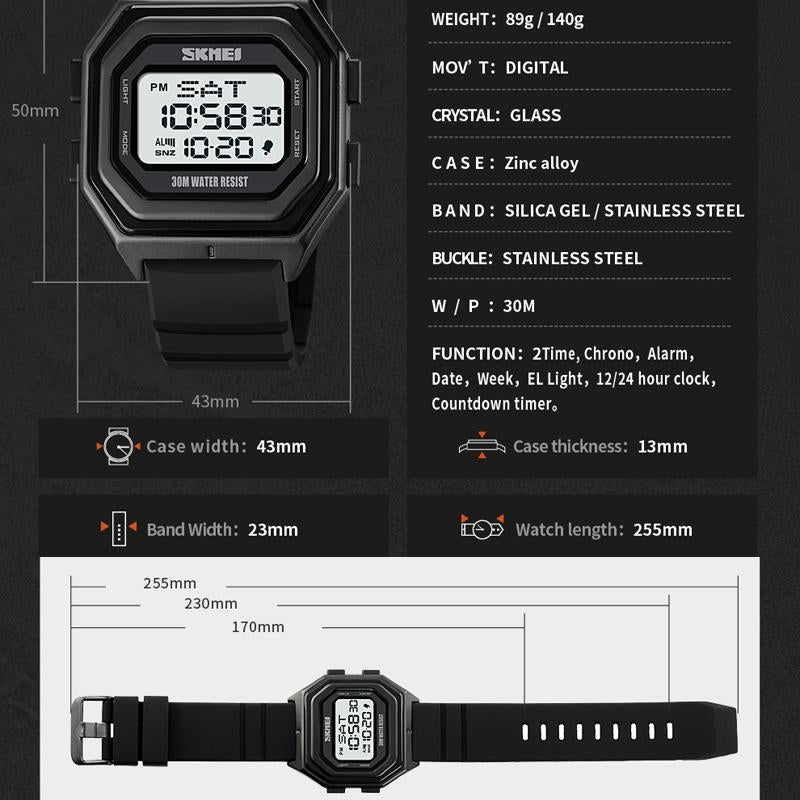 Veile Studios Multi Functional Outdoor Men's Watch With Electronic Timing And Steel Band