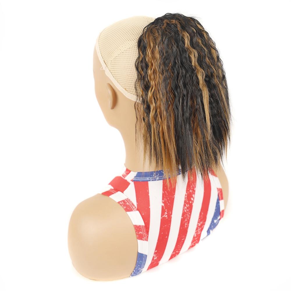 Short Fluffy Drawstring Perm Curly Ponytail Wig 1Bh27