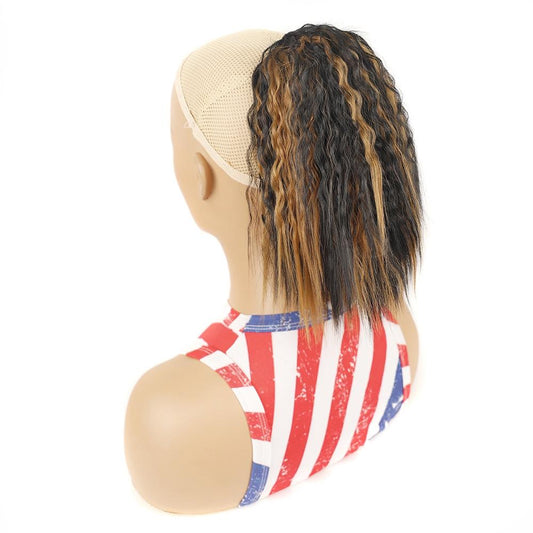 Short Fluffy Drawstring Perm Curly Ponytail Wig 1Bh27