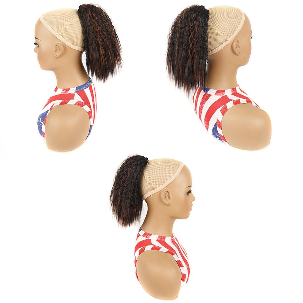 Short Fluffy Drawstring Perm Curly Ponytail Wig 1Bh27
