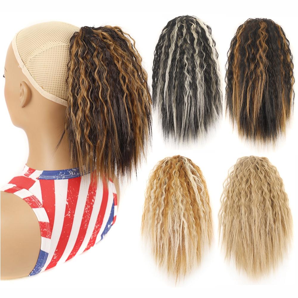 Short Fluffy Drawstring Perm Curly Ponytail Wig 1Bh27