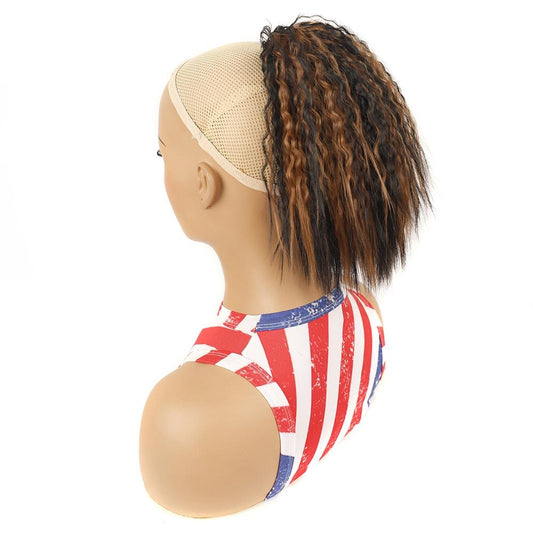 Short Fluffy Drawstring Curly Ponytail Wig Easy Wear Natural Look