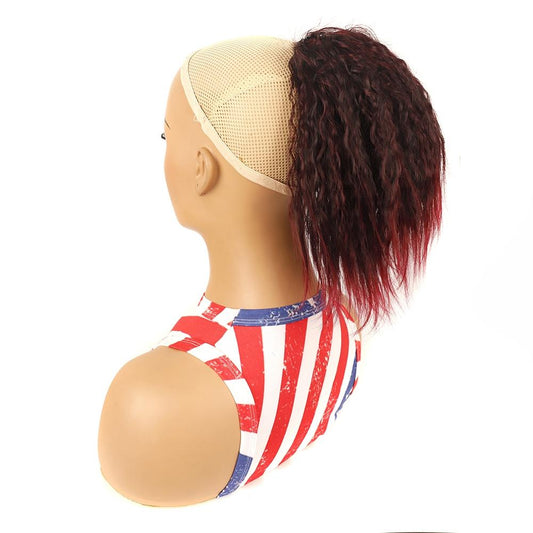 Short Fluffy Drawstring Perm Curly Ponytail Wig For Hair Styling