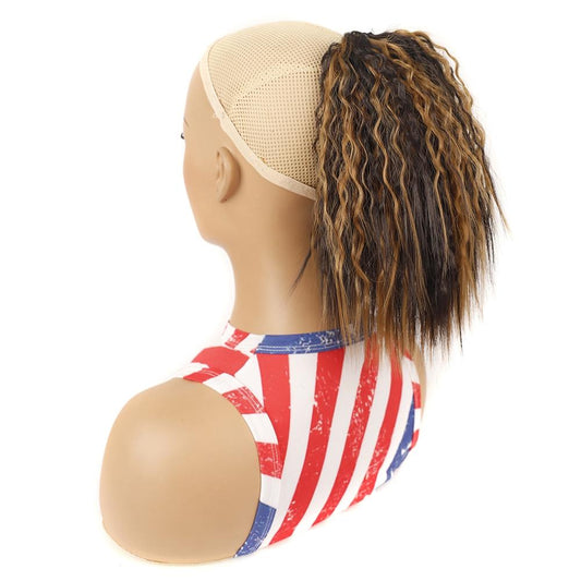 Curly Drawstring Ponytail Wig Fluffy Perm In 4H27 Colour
