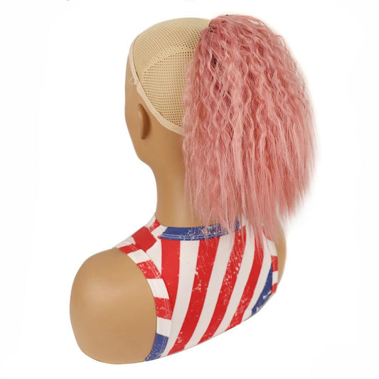 Short Fluffy Drawstring Perm Curly Ponytail Wig Natural Look For Versatile Styling
