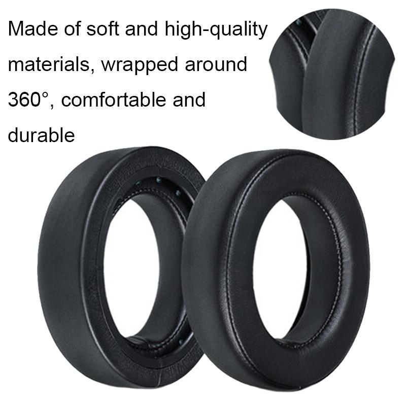 Soft Foam Earpads Black Covers For Over Headphones Replacement 2 Pack