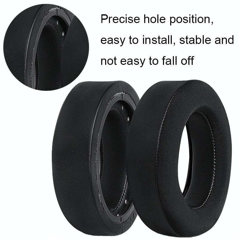 Soft Foam Earpads Black Covers For Over Headphones Replacement 2 Pack