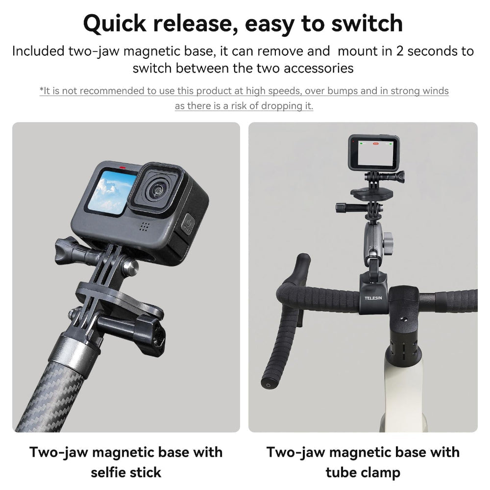 Quick Release Magnetic Camera Mount Compact For Sports Cameras And Smartphones