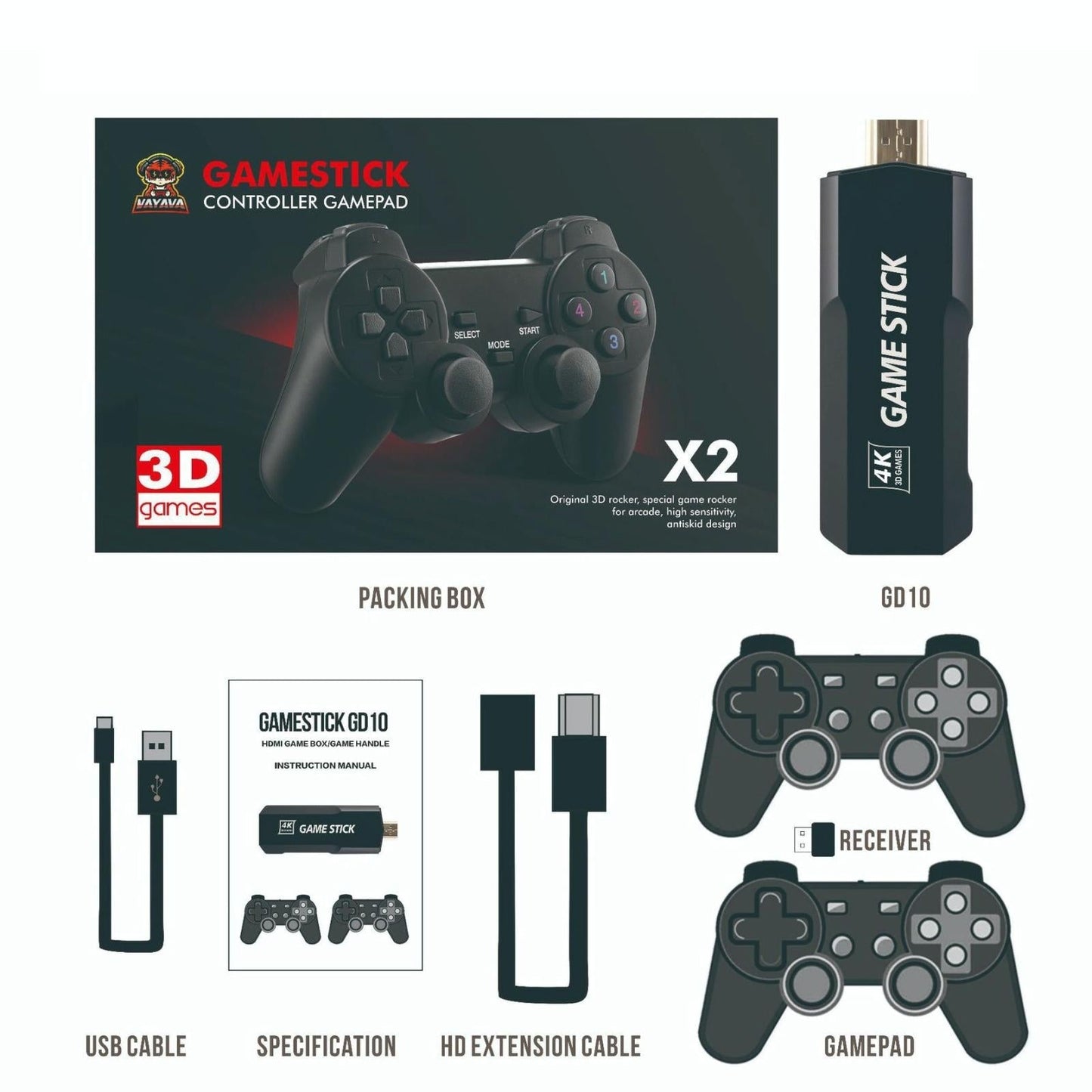 Wireless 4K High Definition Television Game Console With Thirty Thousand Games