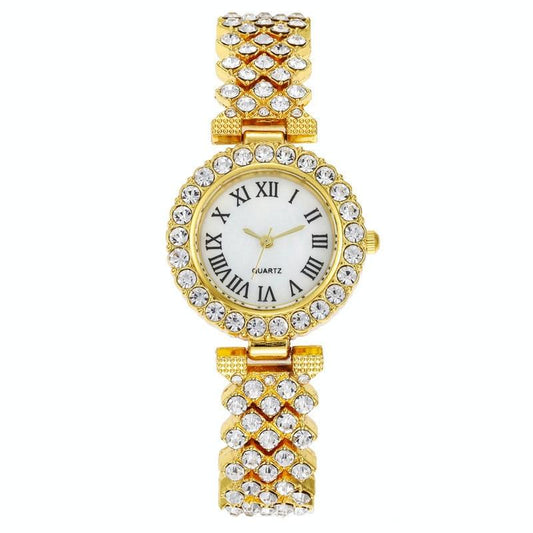 Veile Studios Gold Roman Diamond Women Quartz Watch Elegant Design With Accurate Timekeeping