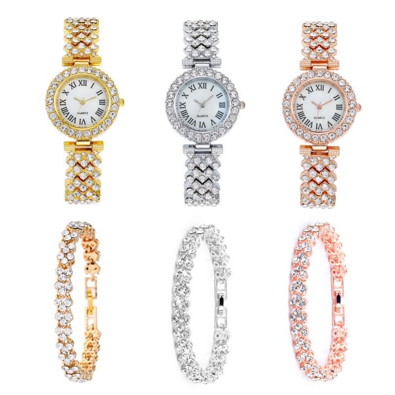 Silver Roman Diamond Women's Quartz Wristwatch With Alloy Strap And Titanium Buckle