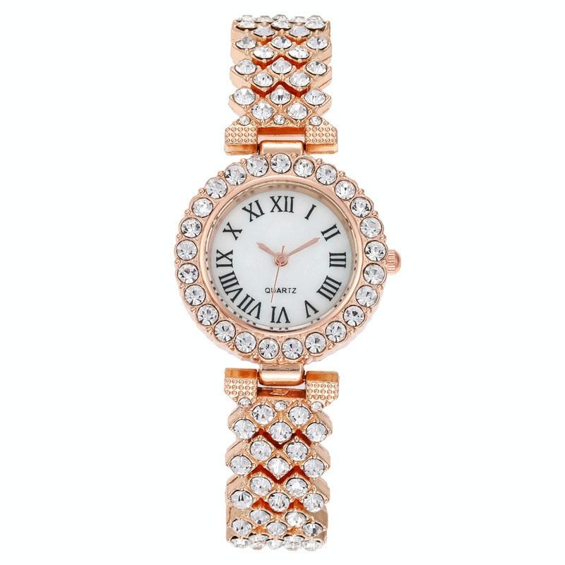 Veile Studios Rose Gold Roman Diamond Women Quartz Wristwatch With Durable Features