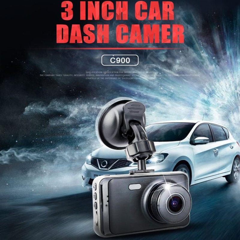 1080P Hd Dual Lens Driving Recorder With Motion Detection 3 Inch Display