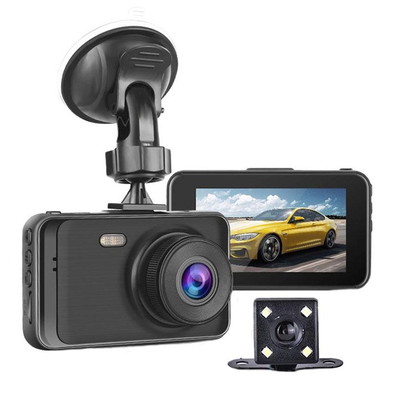 1080P Hd Dual Lens Driving Recorder With Motion Detection 3 Inch Display
