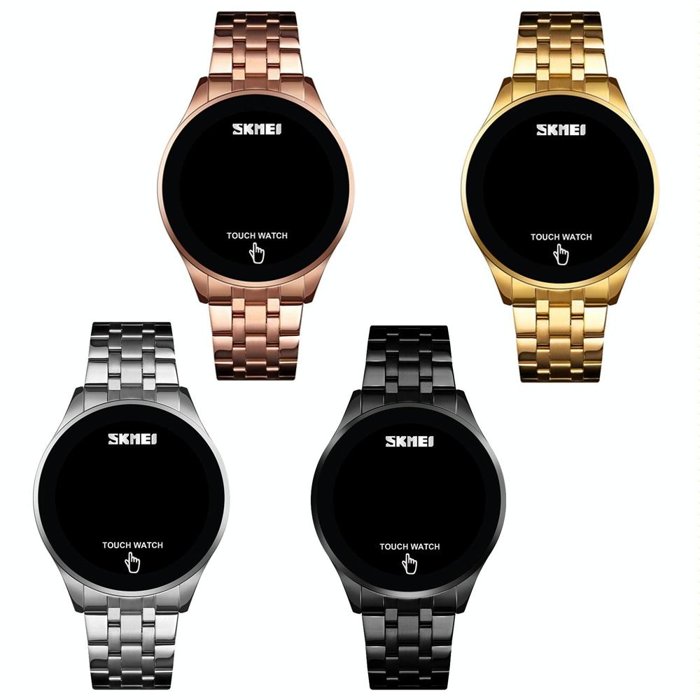 Stainless Steel Touch Screen Led Watch With Waterproof Functionality