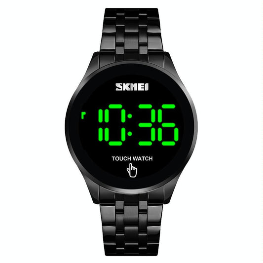 Stainless Steel Touch Screen Led Watch With Waterproof Functionality
