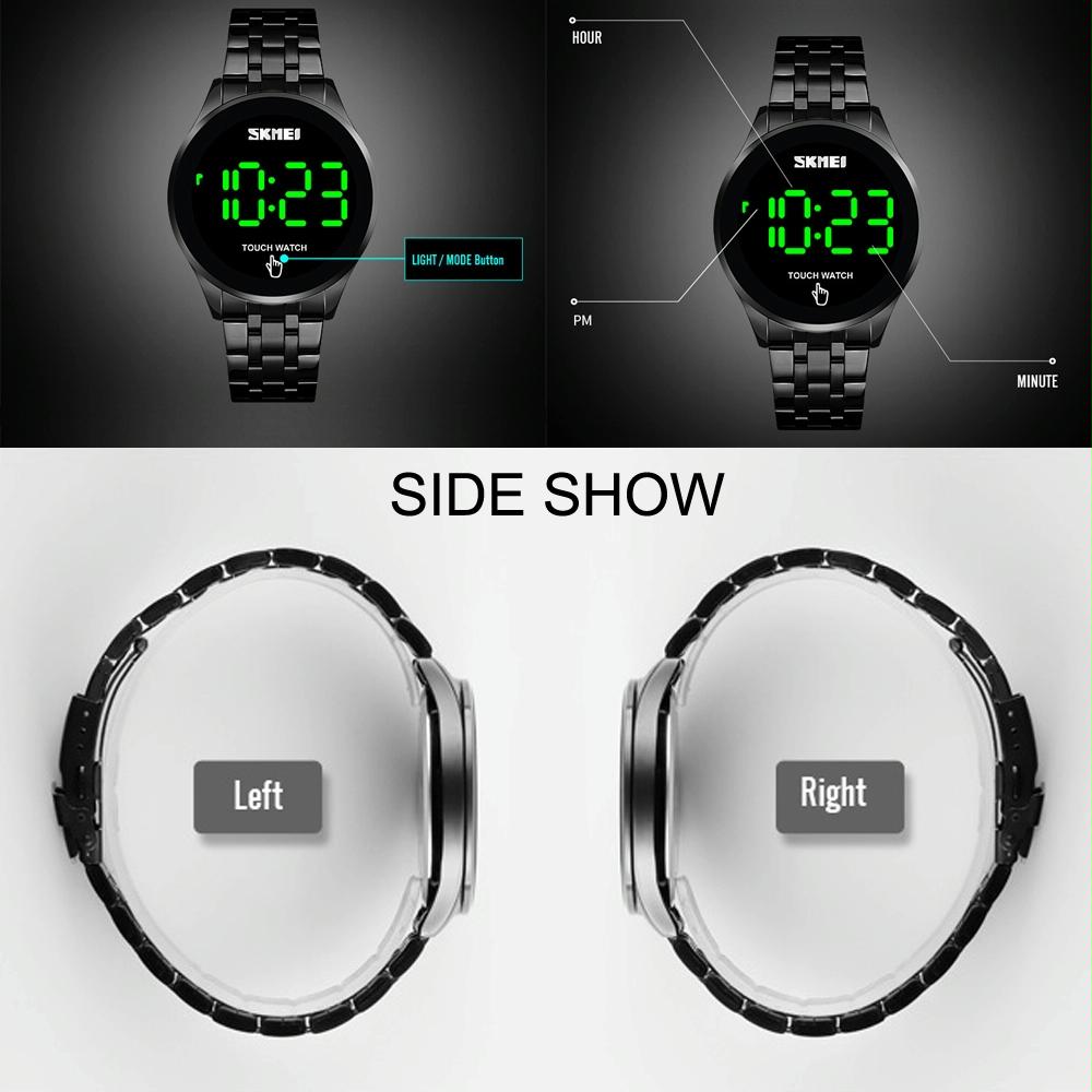 Veile Studios Stainless Steel Rose Gold Digital Led Touch Wristwatch For Women And Men