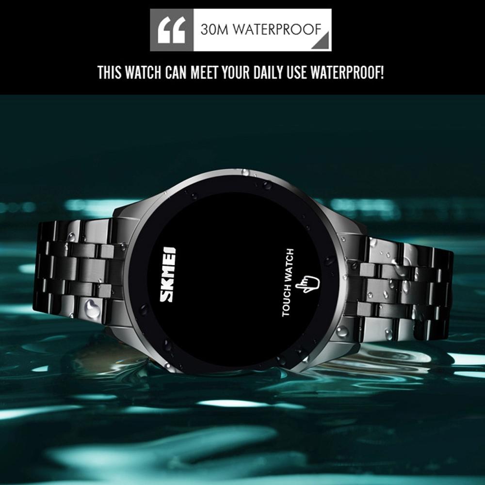 Veile Studios Stainless Steel Led Touch Watch Silver Simple Design