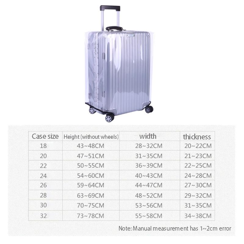 Transparent Waterproof Pvc Trolley Suitcase Cover For 24 Inch Luggage
