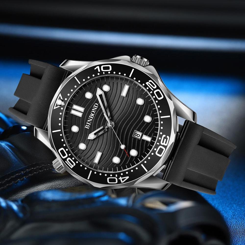 30M Waterproof Men Quartz Watch White Steel With Luminous Surface