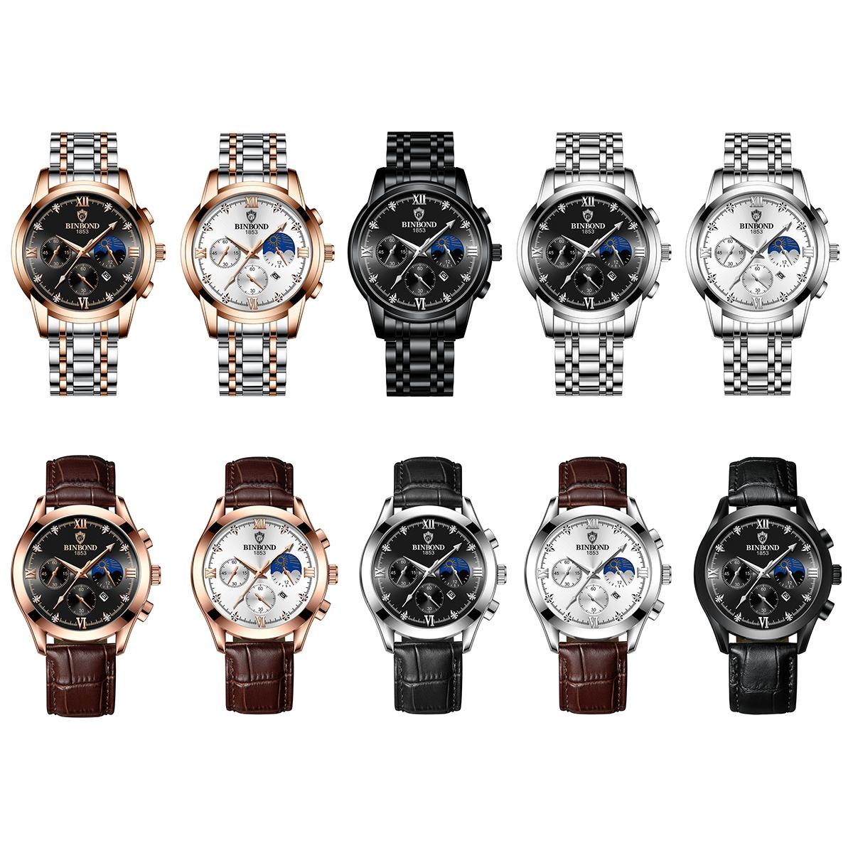 Waterproof Luminous Quartz Wristwatch For Men With Calendar And 30 Metre Resistance