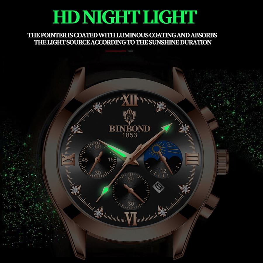 Waterproof Luminous Quartz Wristwatch For Men With Calendar And 30 Metre Resistance