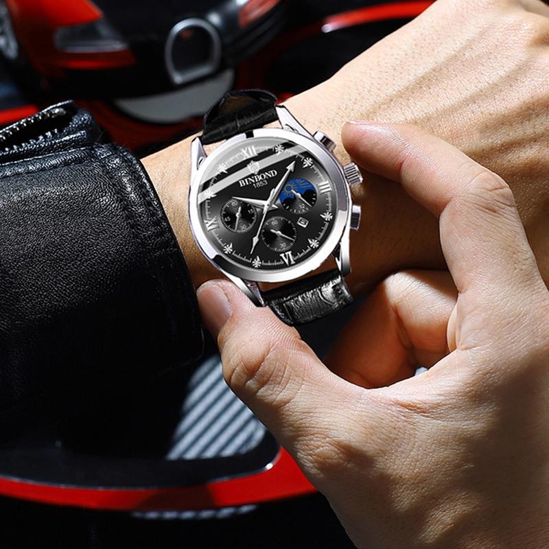 Waterproof Luminous Quartz Wristwatch For Men With Calendar And 30 Metre Resistance