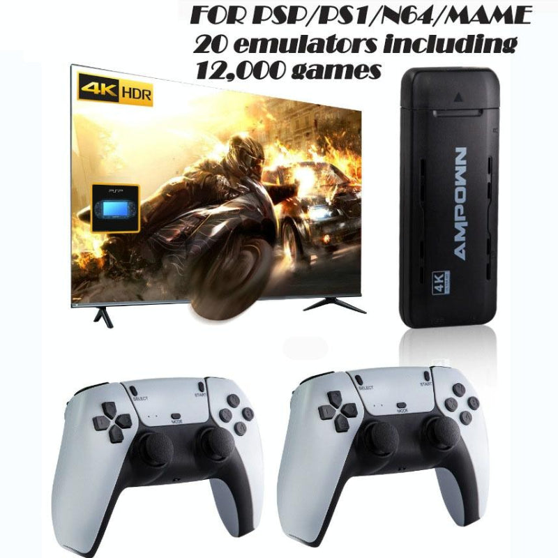 Wireless 2.4G Arcade Mini Console With Sixty Four Gigabytes Storage And Ten Thousand Games