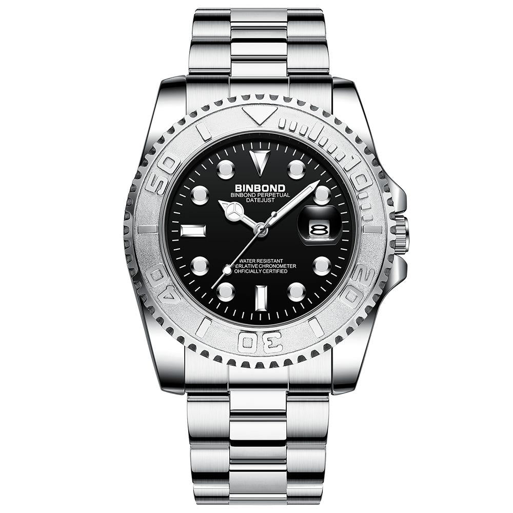 Veile Studios Serrano Au Waterproof Luminous Sports Watch With Metal Gear In White Steel And Black