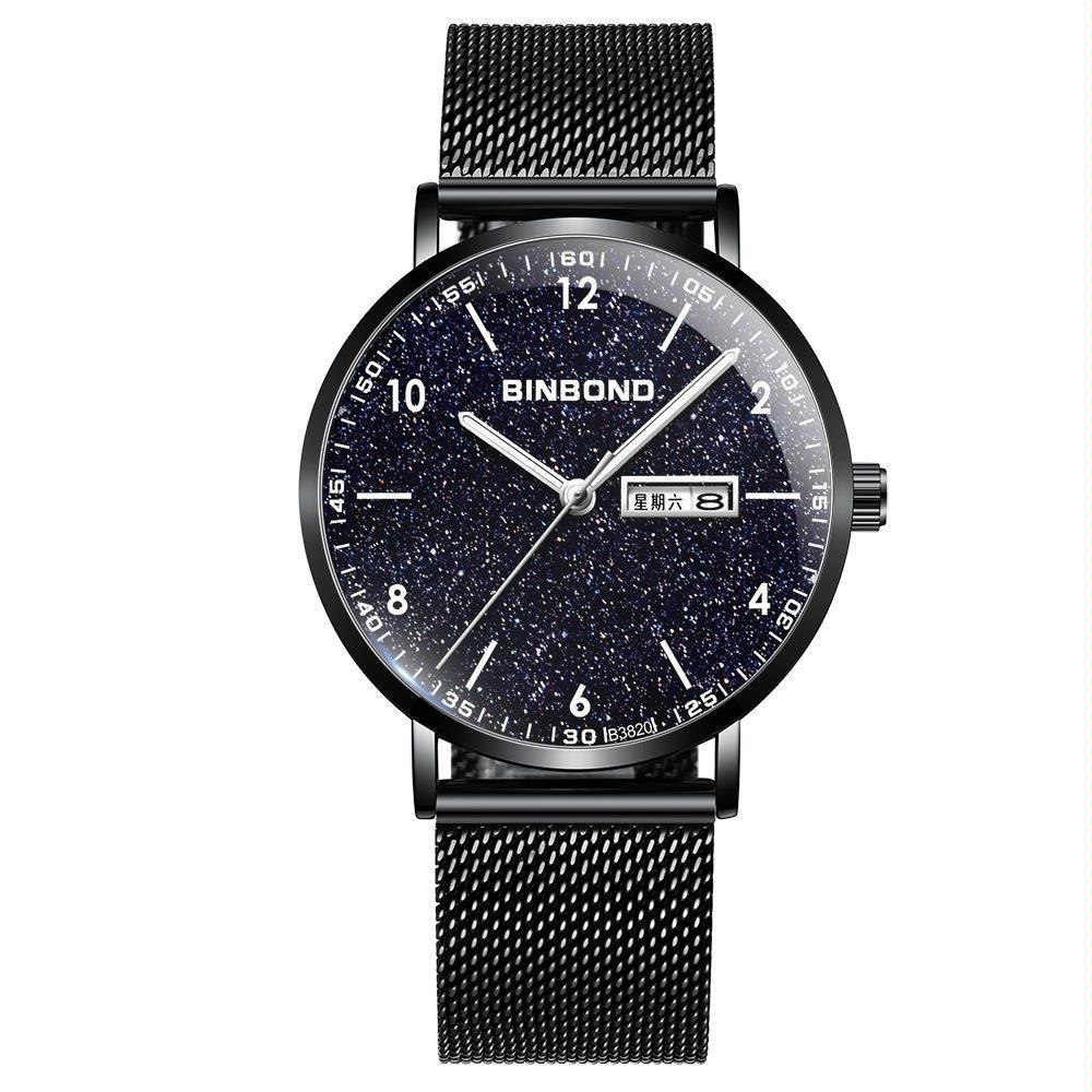 Veile Studios Waterproof Ultra Thin Quartz Luminous Starry Watch With 30 Metres Resistance