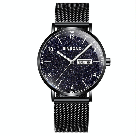 Veile Studios Waterproof Ultra Thin Quartz Luminous Starry Watch With 30 Metres Resistance