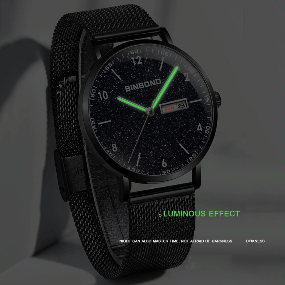 Veile Studios Ultra Thin Waterproof Quartz Watch With Luminous Starry Design