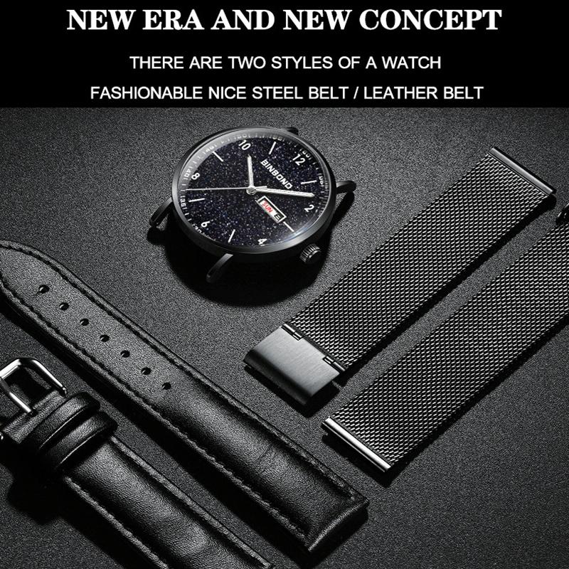 Veile Studios Ultra Thin Waterproof Quartz Watch With Luminous Starry Design